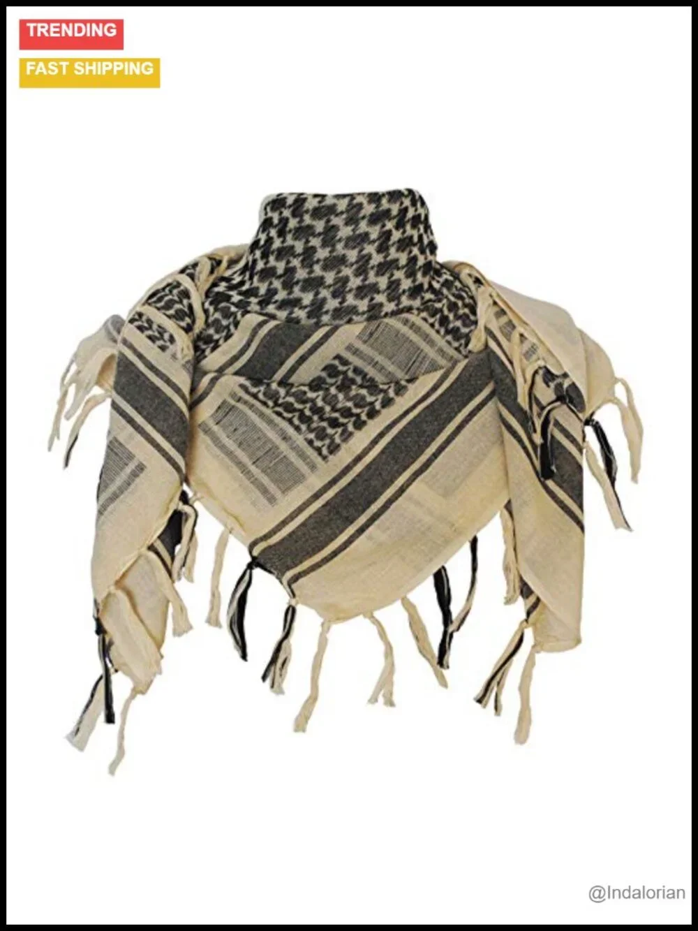 Cotton Shemagh Keffiyeh Tactical Desert Scarf Neck Head Wrap with Tassel